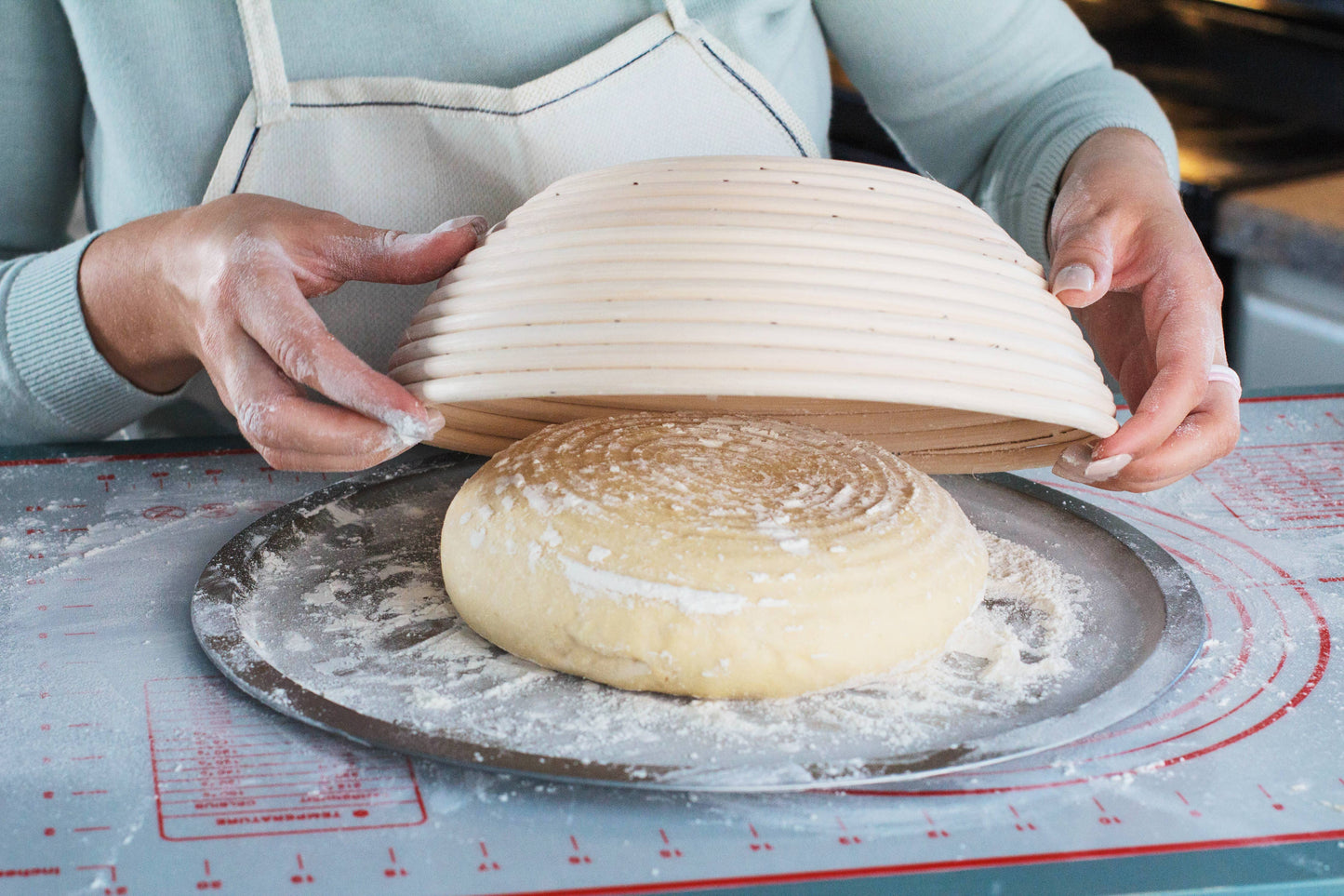 10" Round Bread Proofing Basket Rattan bowl w/cloth Liner