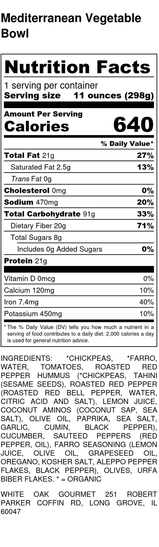 Mediterranean Vegetable Bowl