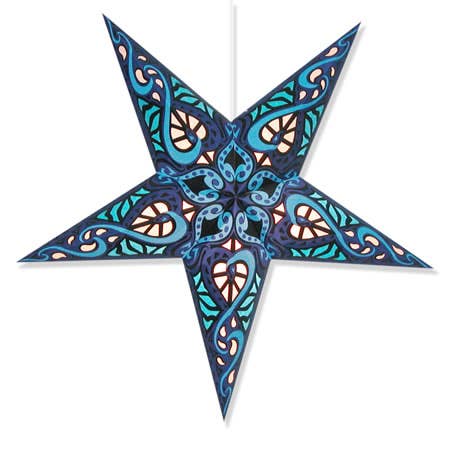 Celtic Paper Star Lantern: Blue