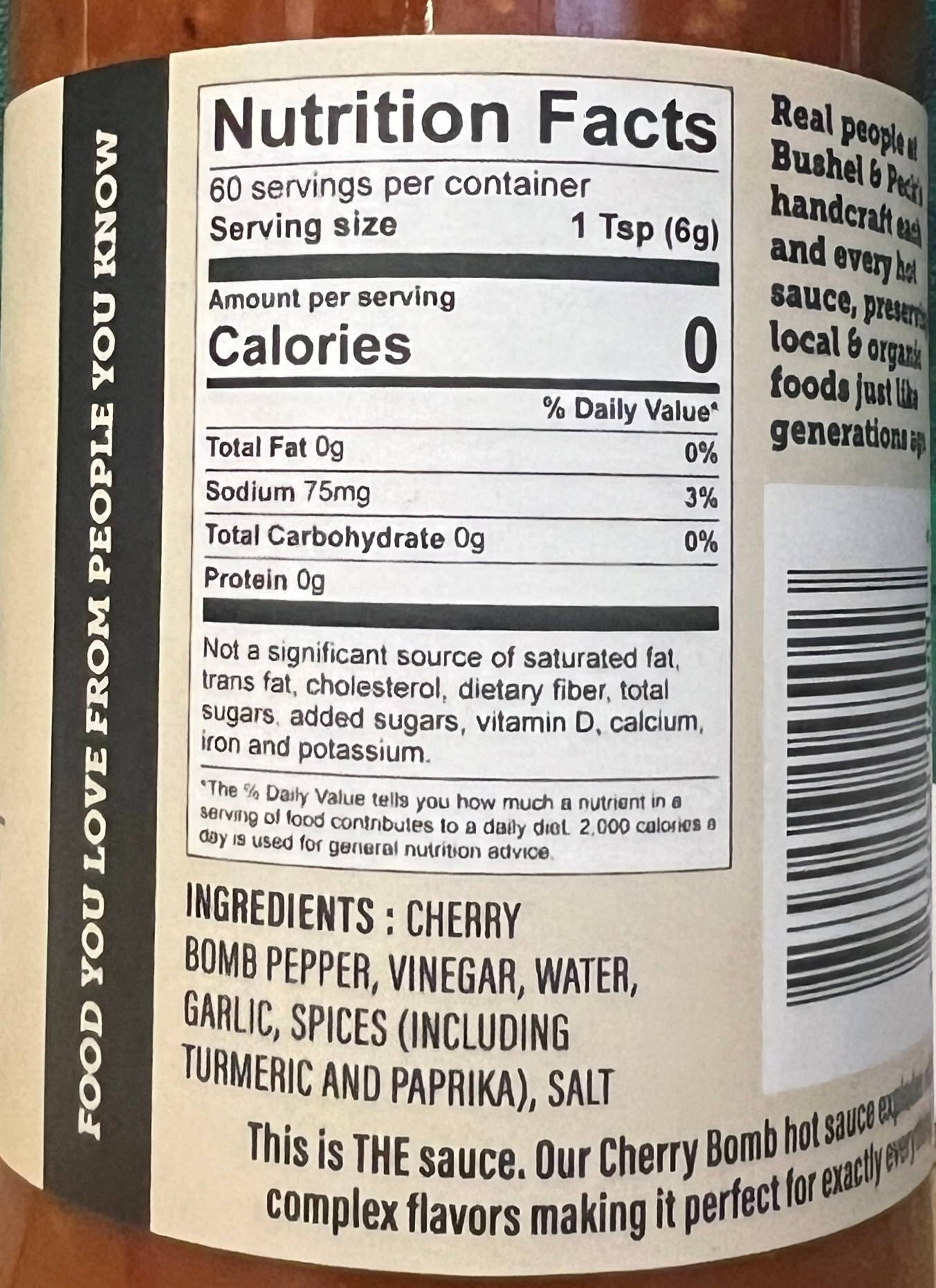 Bushel & Peck’s Cherry Bomb Hot Sauce: 10 Ounce Bottle