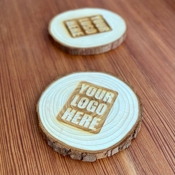 Custom Logo Wood Slice Coasters