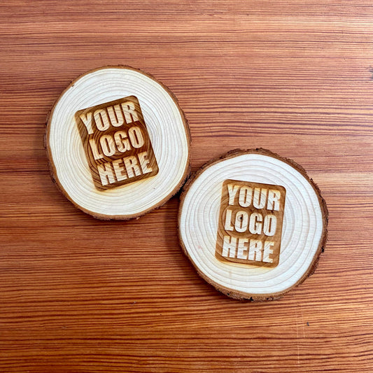 Custom Logo Wood Slice Coasters