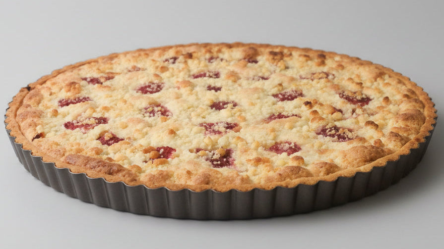 Apricot Tart displayed on table