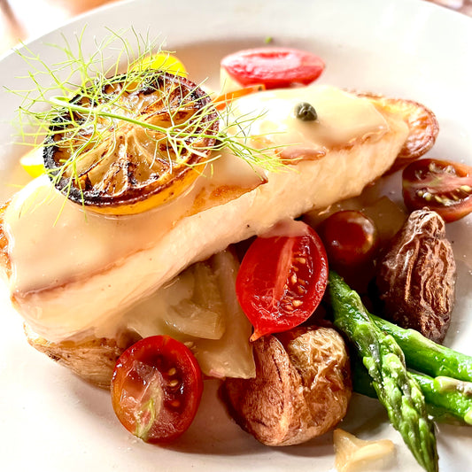 Cod with Lemon, Capers and Tomatoes