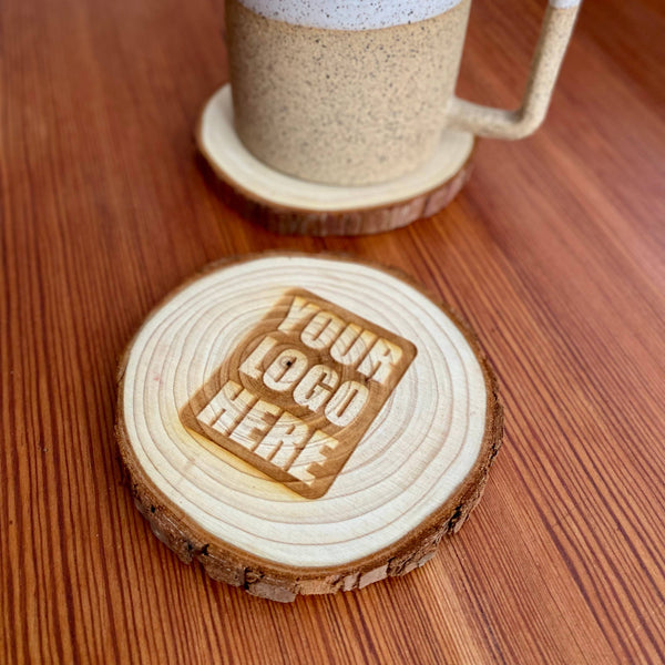 Custom Logo Wood Slice Coasters